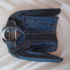 Vintage Womens Harley Davidson Denim Jacket With leather trim